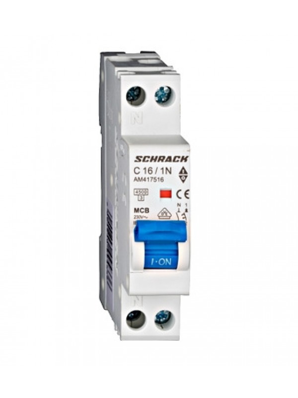 INTERR. AUT. 1P+N(sx) 16A 4,5kA curva C 1 MODULO