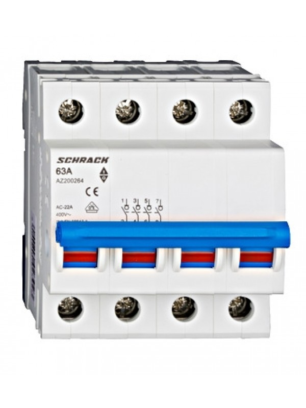 INTERR. DI MANOVRA SEZIONATORE 4 POLI - 63A 4 moduli