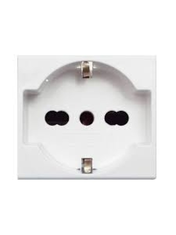 PRESA UNEL BIPASSO 2P+T 10/16A BANQ